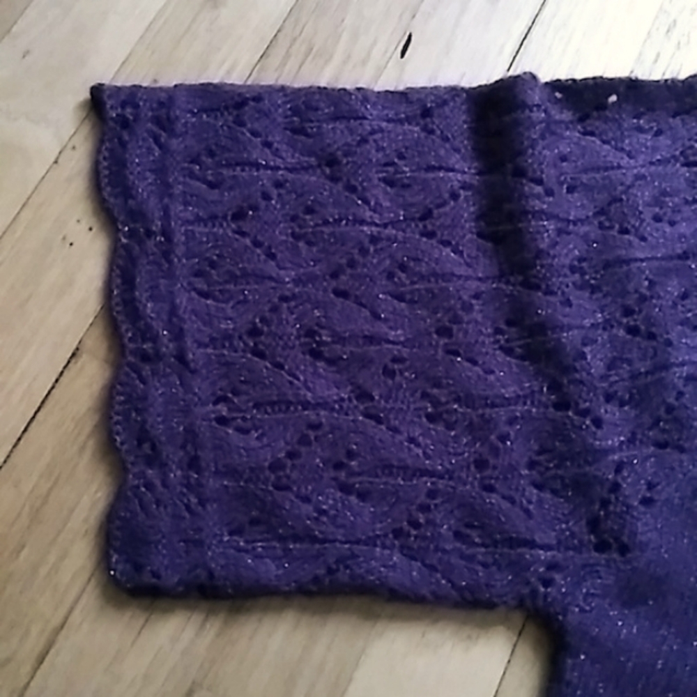 a.n.a short sleeve knit sweater large purple